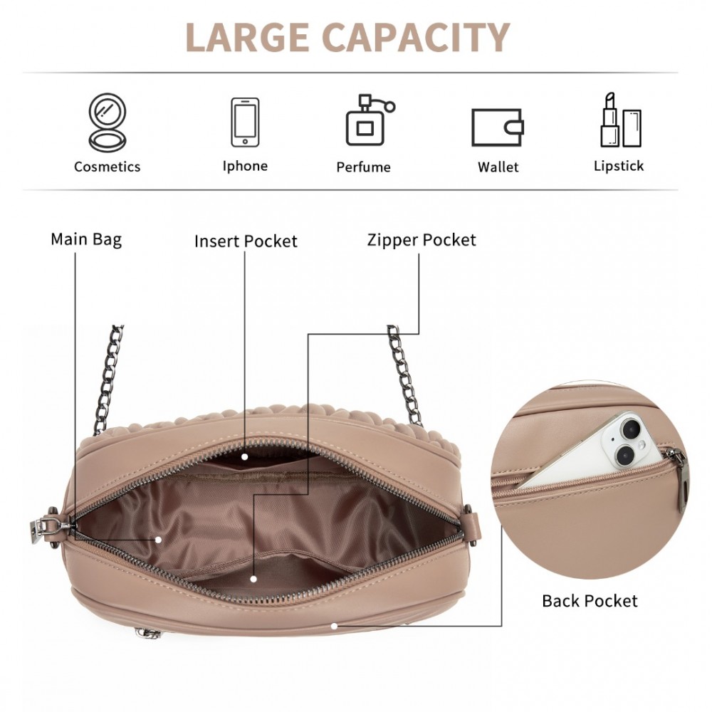 Dámska prešívaná crossbody kabelka Miss Lulu MSM2449-KI-(8)-1000x1000